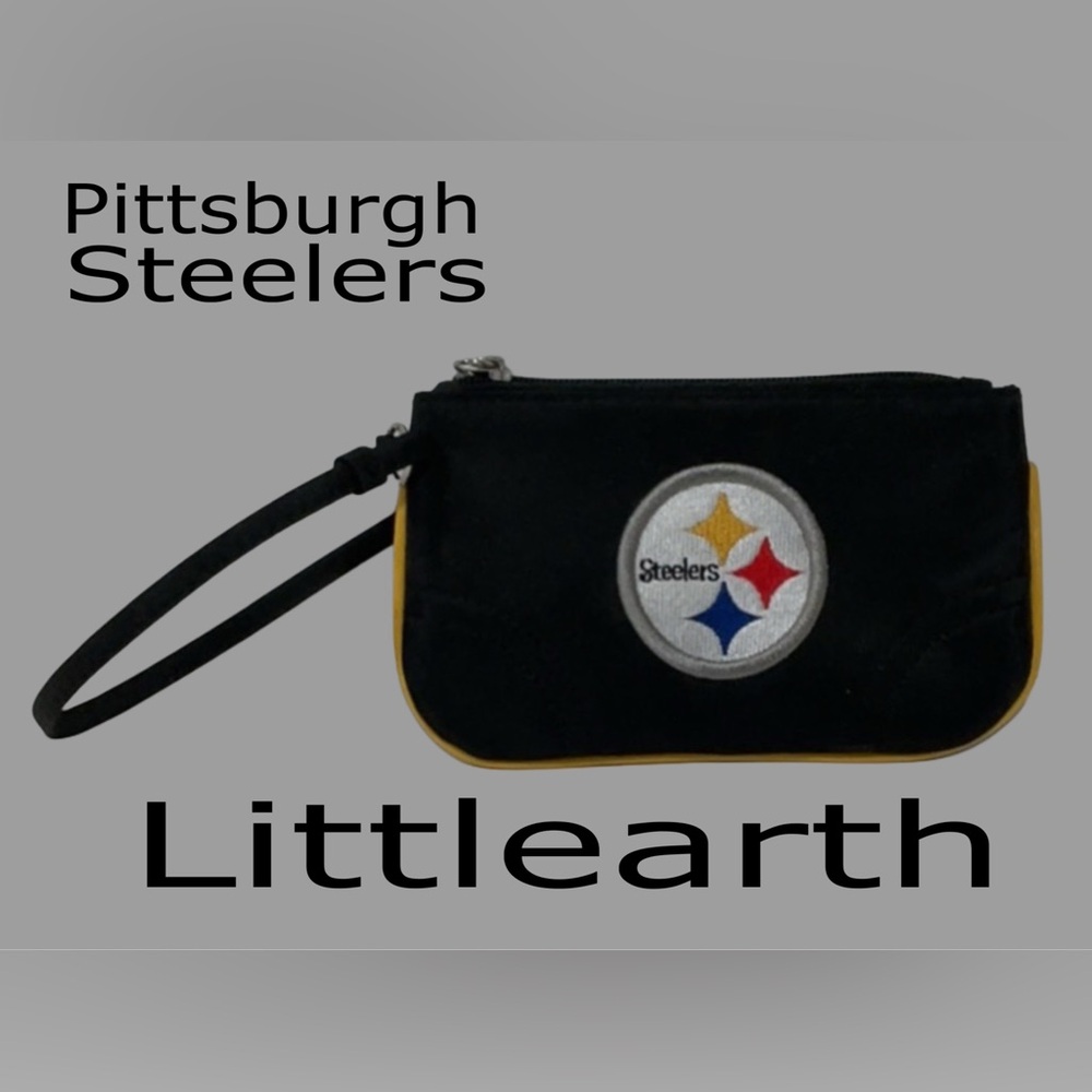 Pro-FAN-ity by LITTLEARTH Pittsburgh Steelers NFL Black Wristlet Logo Patch NWOT